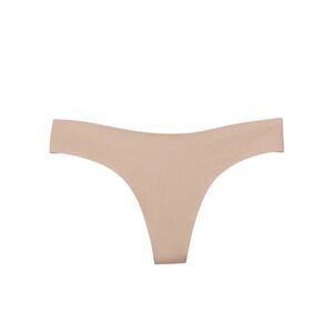 NWT EBY Women's XL Thong Nude Laser Cut Seamless Underwear Neutral Invisible
